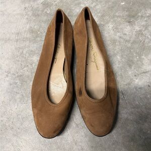 Salvatore Ferragamo Women's Brown Suede Flats